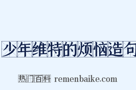 少年维特的烦恼造句是什么意思的图片